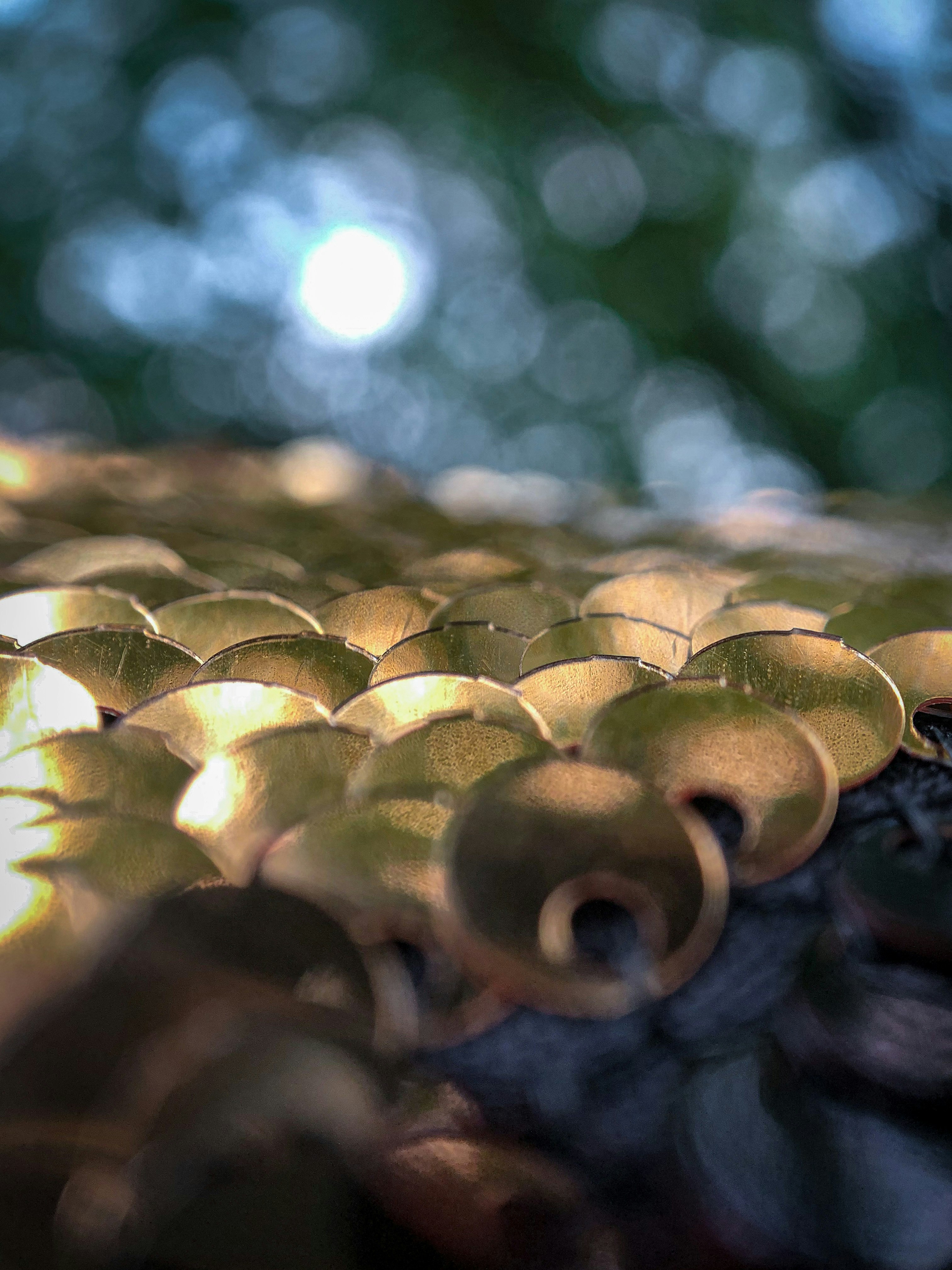 gold heart shaped decors on brown wooden surface